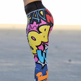 CHRLEISURE Women Digital Printing Leggings Workout Leggings High Waist Push Up Leggins Mujer Fitness Leggings Women'S Pants